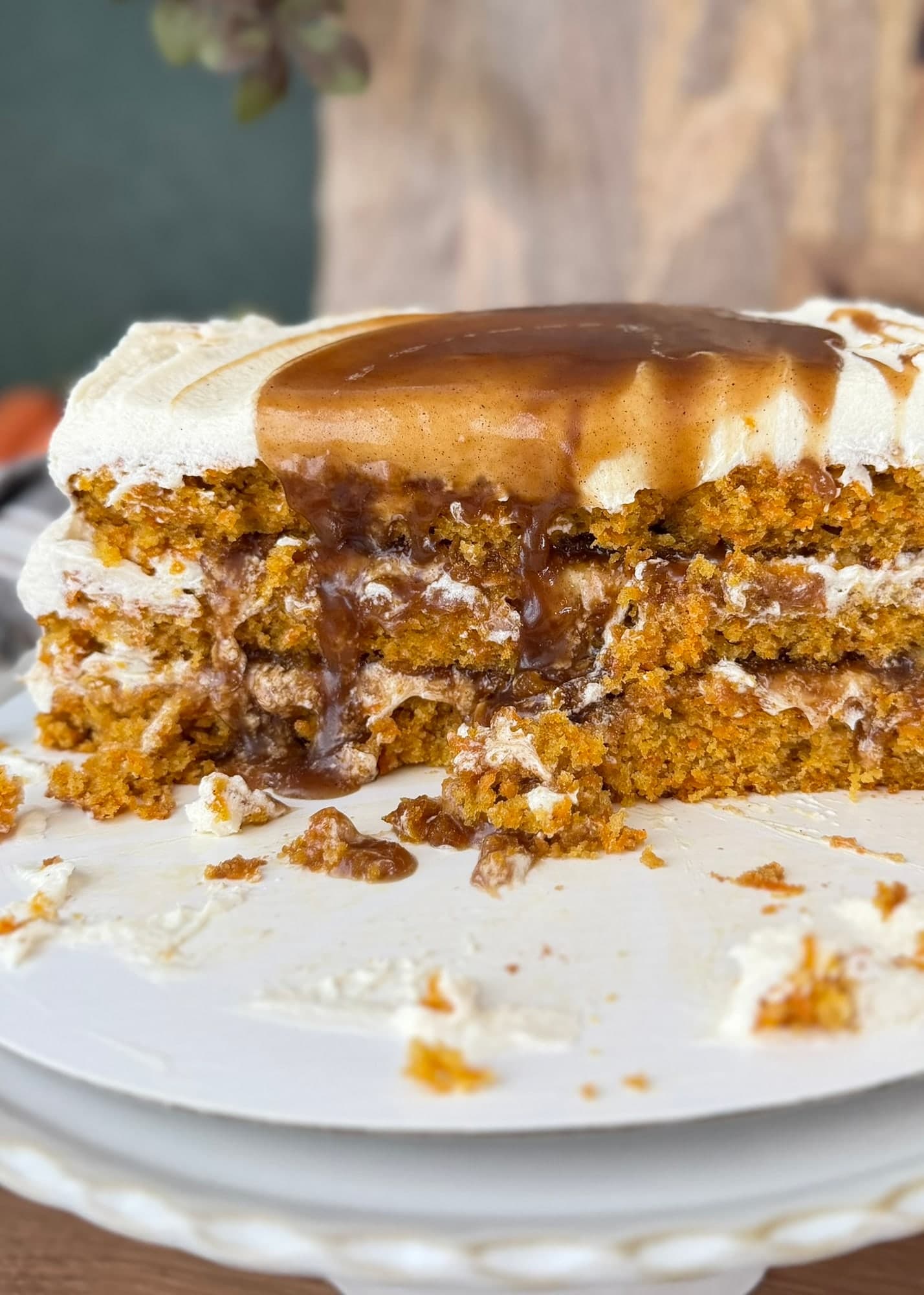 Carrot Cinnamon Roll Lava Cake, finished and ready to serve