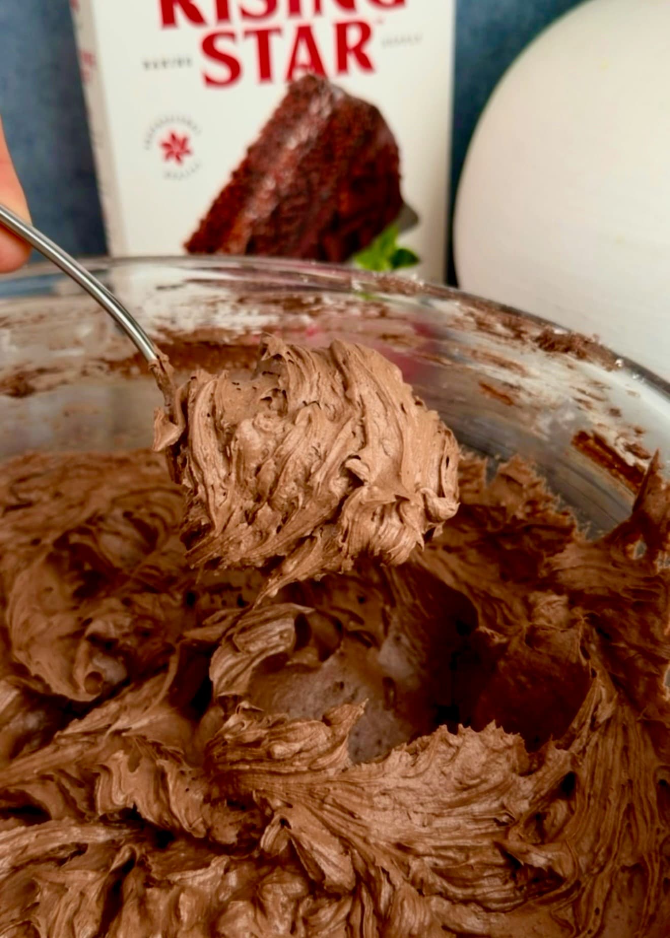 The Best Chocolate Buttercream, finished and ready to serve