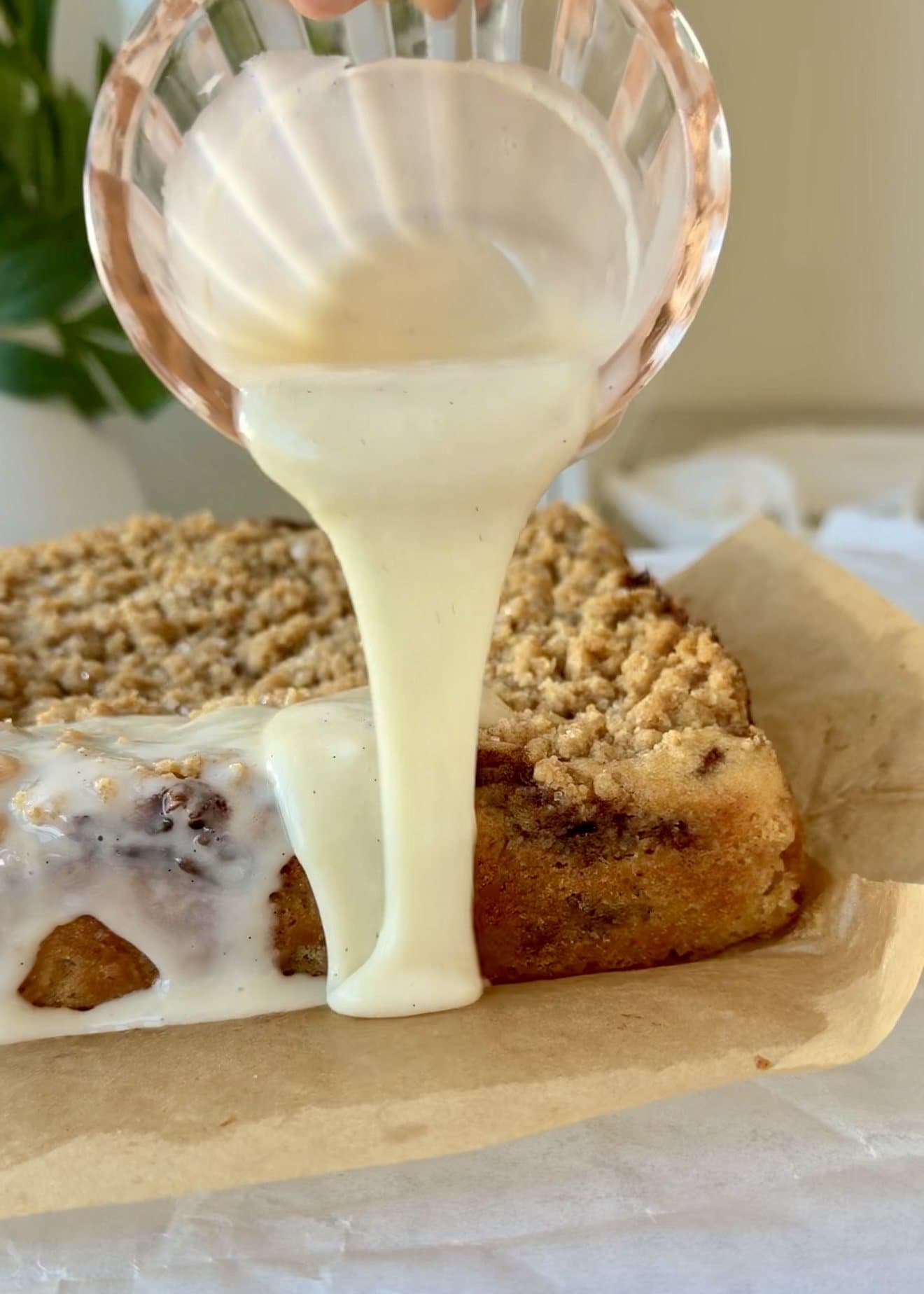 Cinnamon Roll Coffee Cake, finished and ready to serve