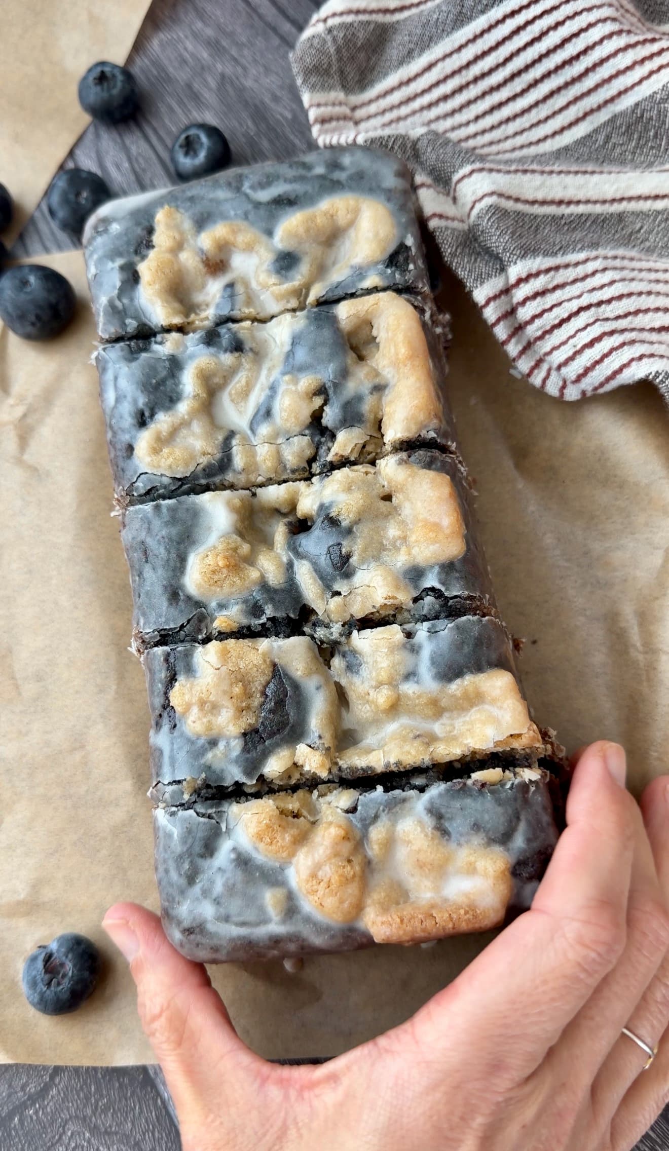 Gluten-Free Blueberry Donut Loaf, finished and ready to serve