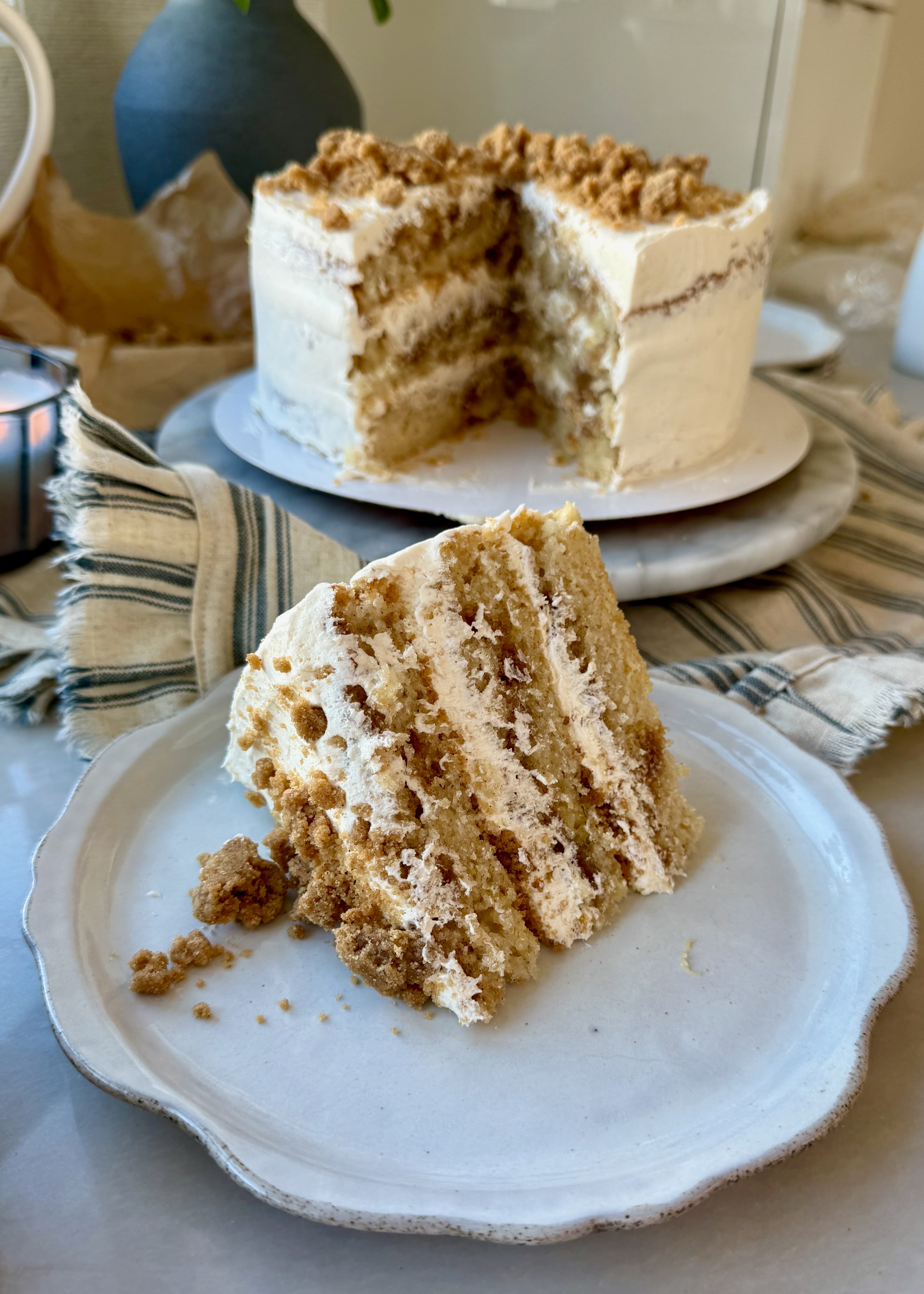 Layered Coffee Cake, finished and ready to serve