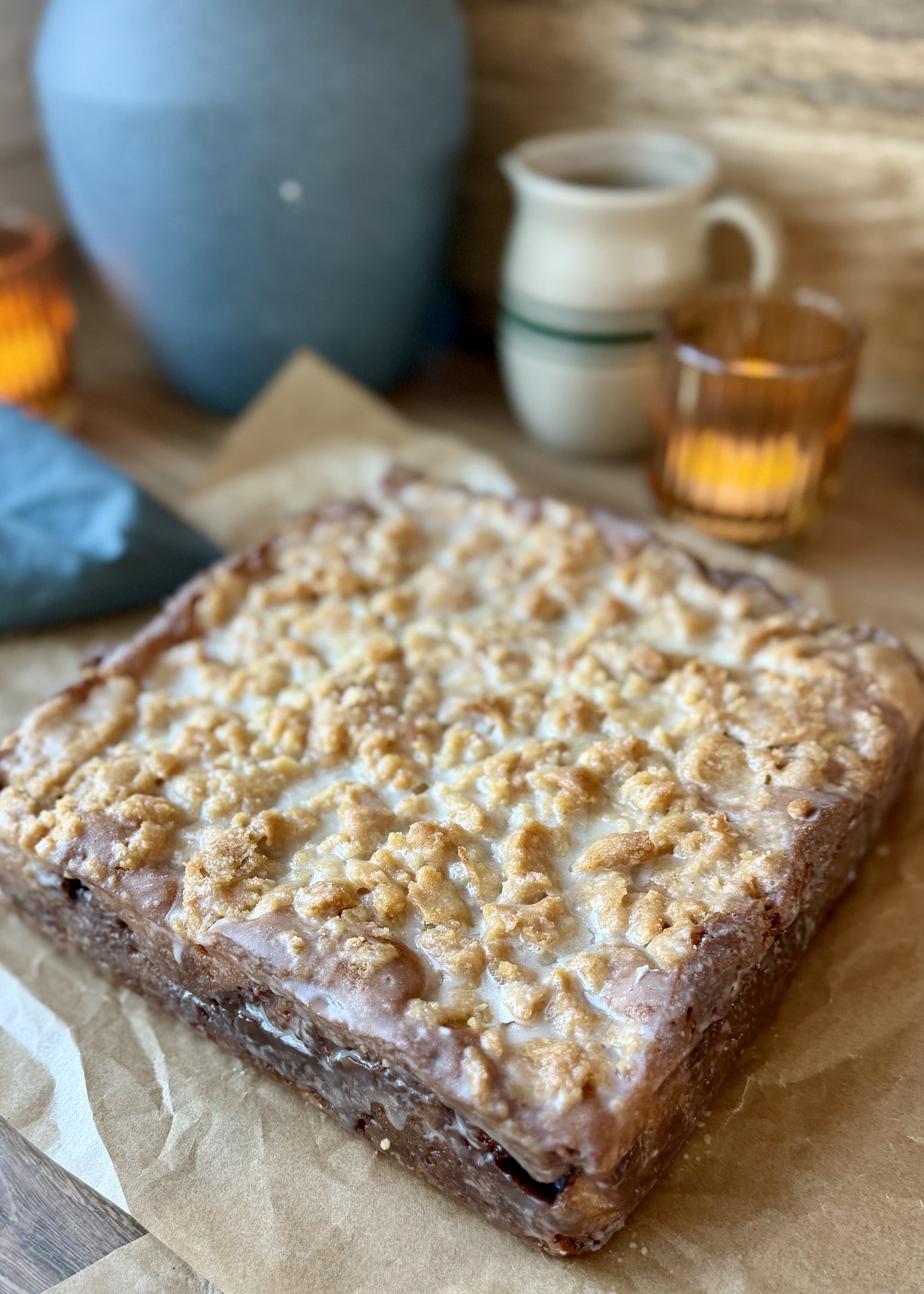 Maple Fritter Coffee Cake, finished and ready to serve