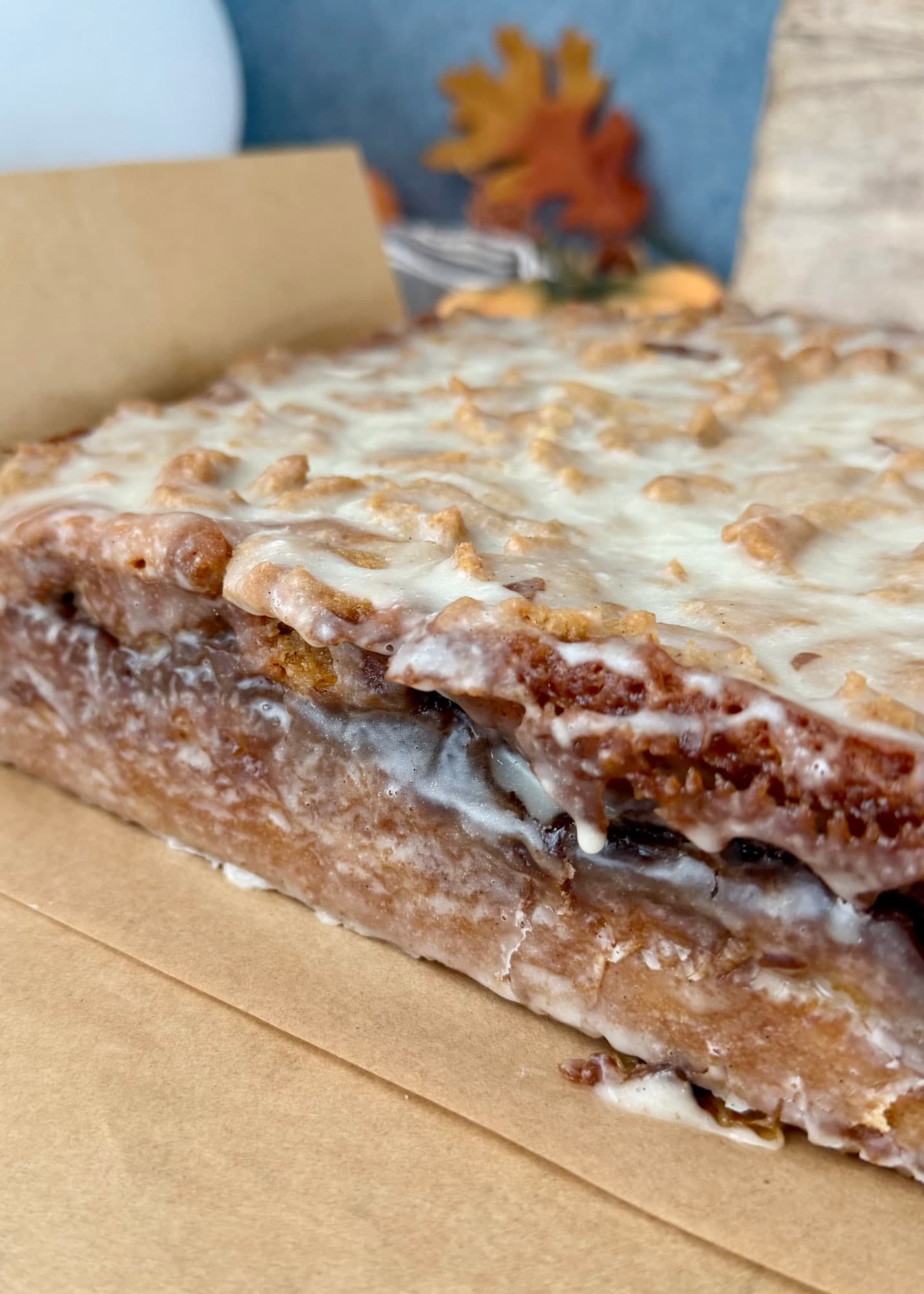 Pumpkin Fritter Coffee Cake, finished and ready to serve