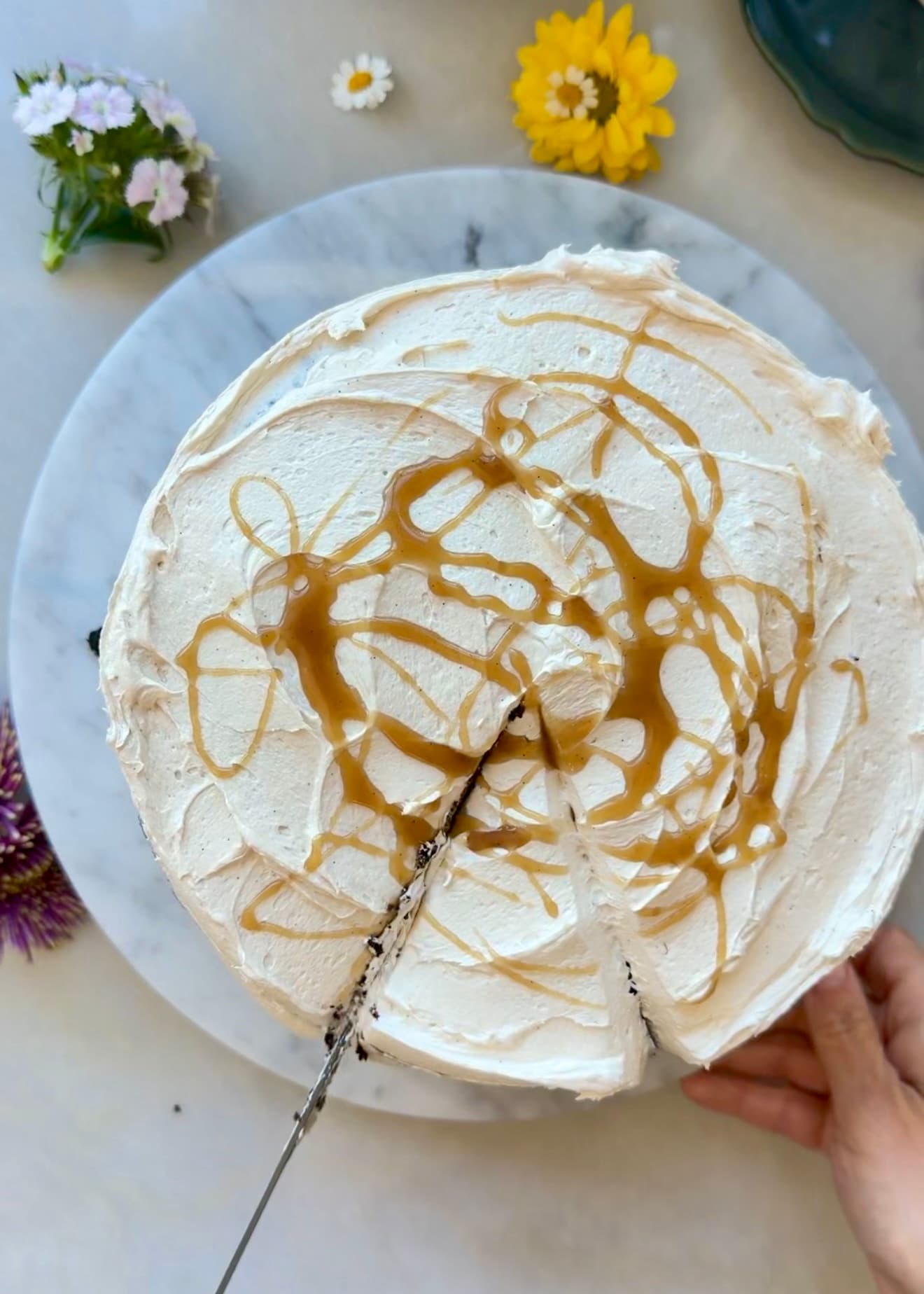 Finished Salted Caramel Mocha Lava Cake viewed from above
