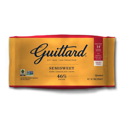Guittard 46% Cacao Semisweet Chocolate Chips product packaging