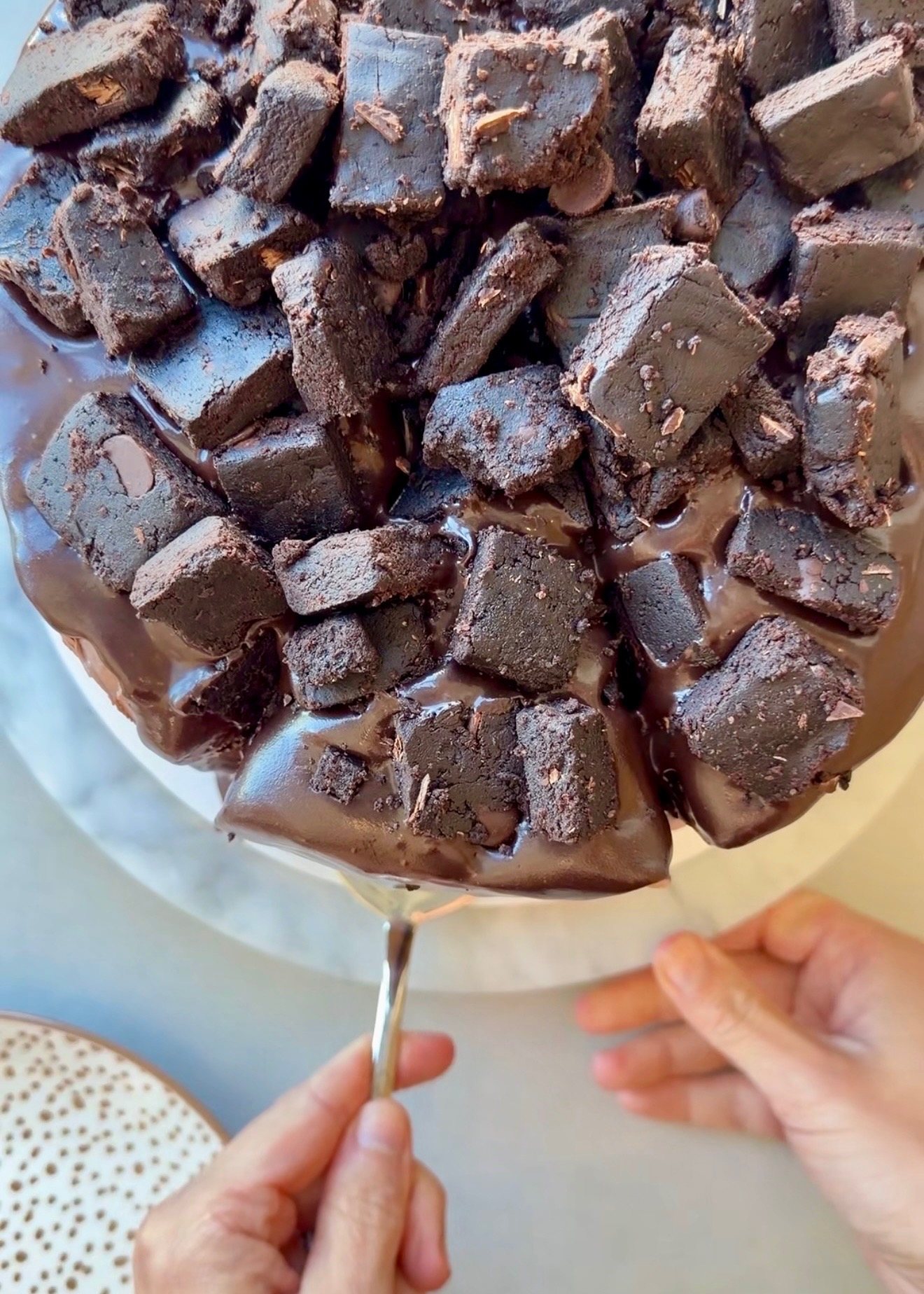 Brownie Lava Cake: top overhead