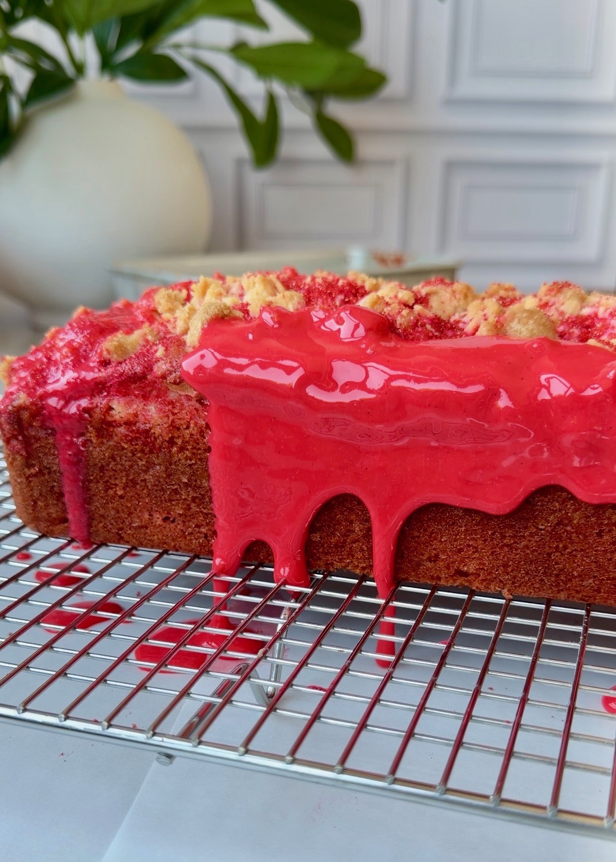 Cherry Old-Fashioned Donut Loaf, finished and ready to serve