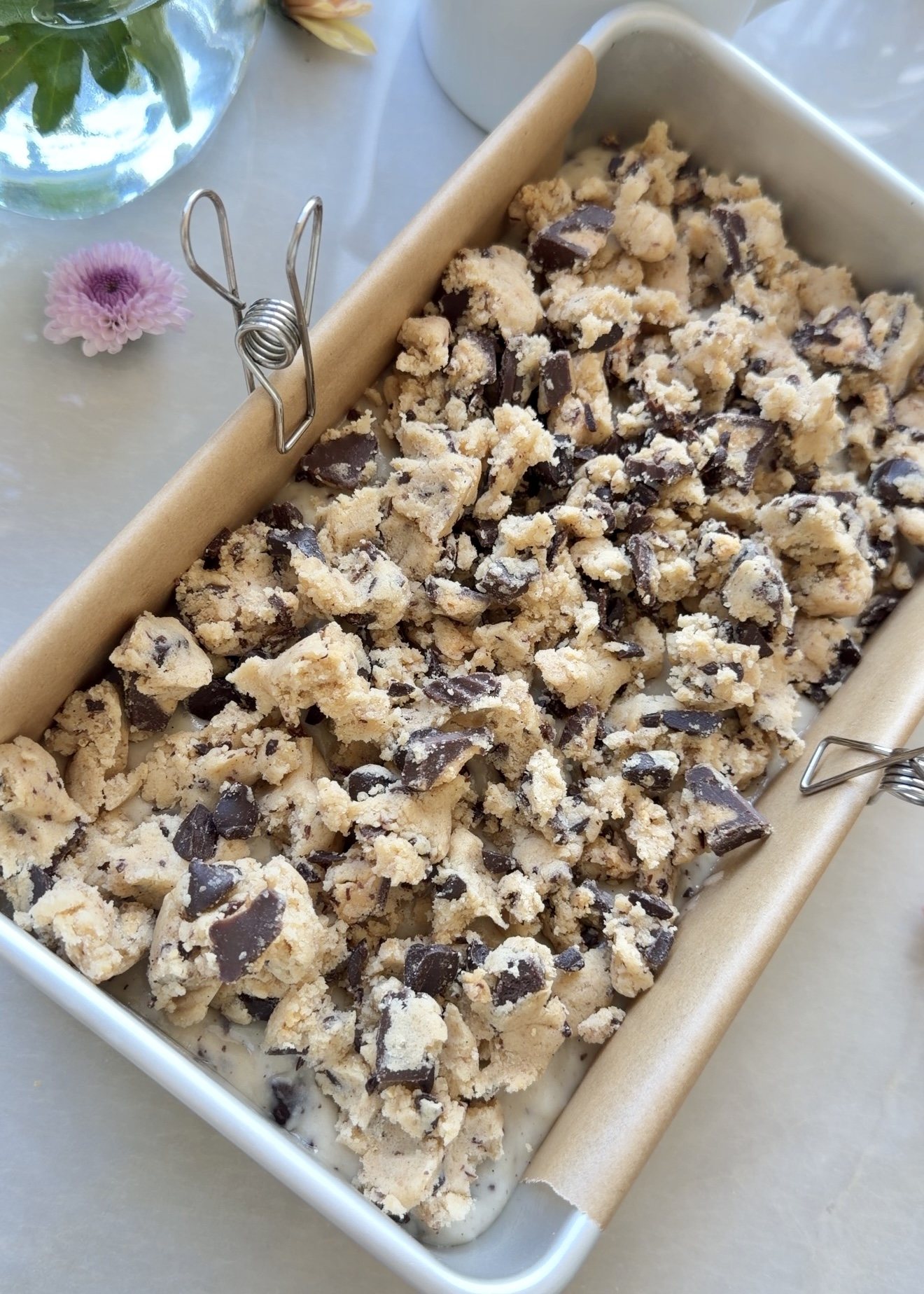 Chocolate Peanut Butter Cup Donut Loaf: streusel pan
