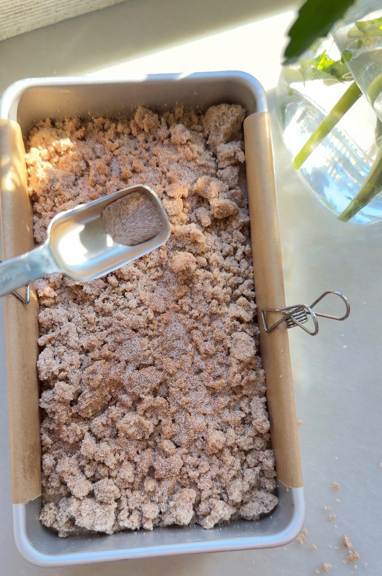 Snickerdoodle Donut Loaf: cinnamon sugar top
