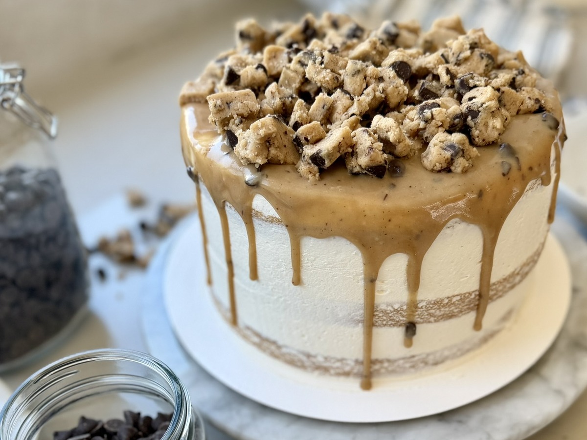 Cookie Dough Lava Cake, finished and ready to serve