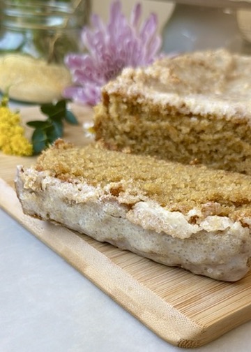 Cornbread Donut Loaf: sliced side