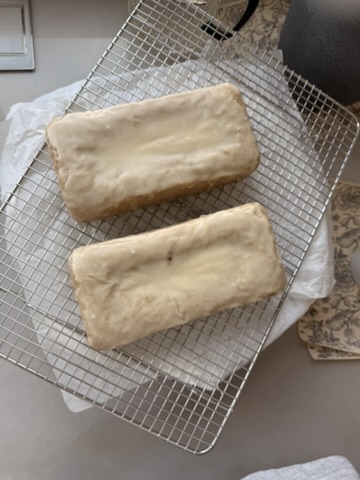 Gluten-Free Old-Fashioned Donut Loaf: glazed overhead