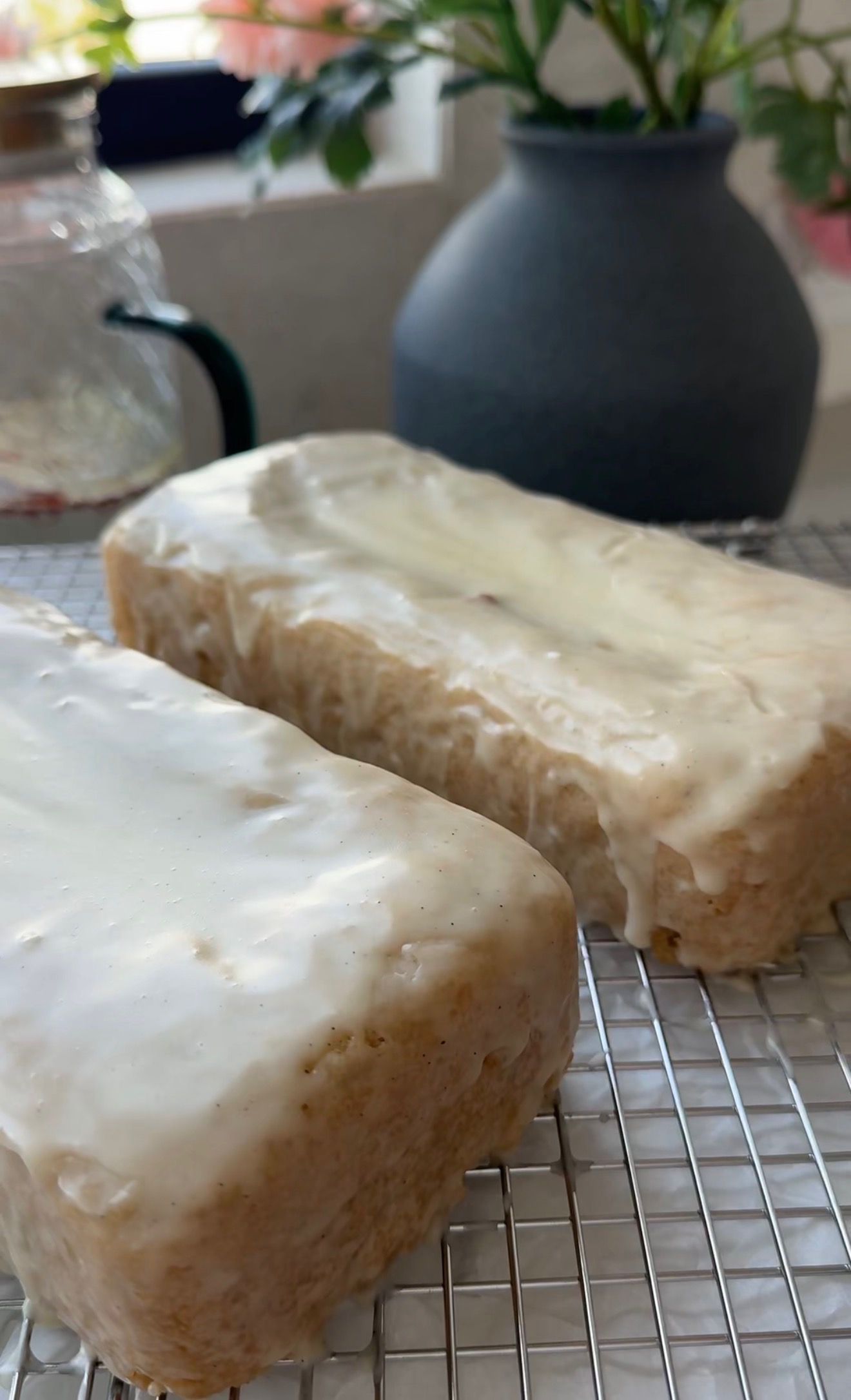 Gluten-Free Old-Fashioned Donut Loaf: glazed side