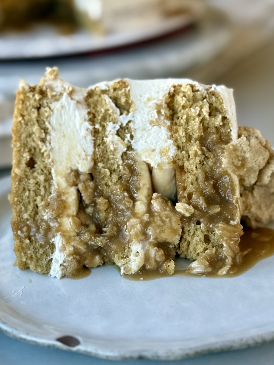 Oatmeal Cookie Dough Lava Cake, finished and ready to serve