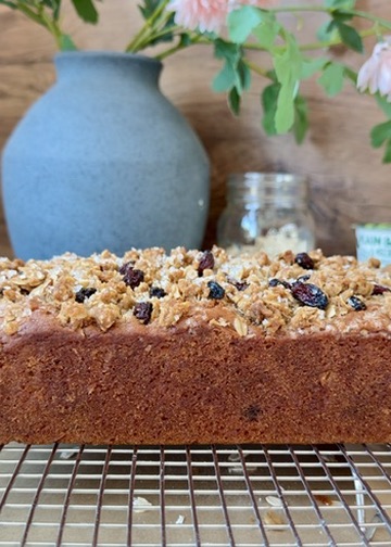 Baked Oatmeal Cookie Donut Loaf cooling before glazing