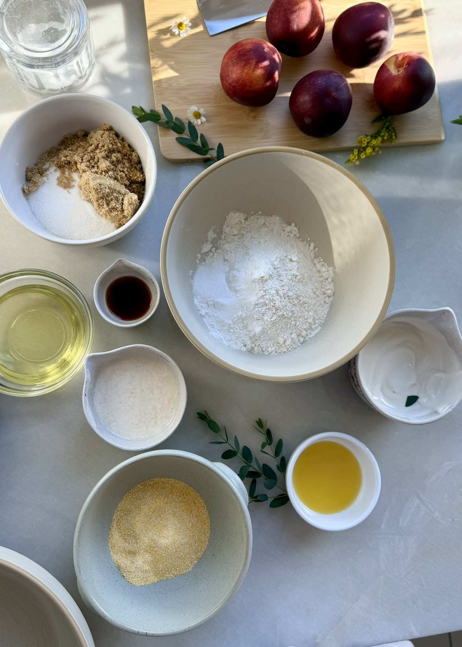 Peach Cornbread Donut Loaf: ingredients