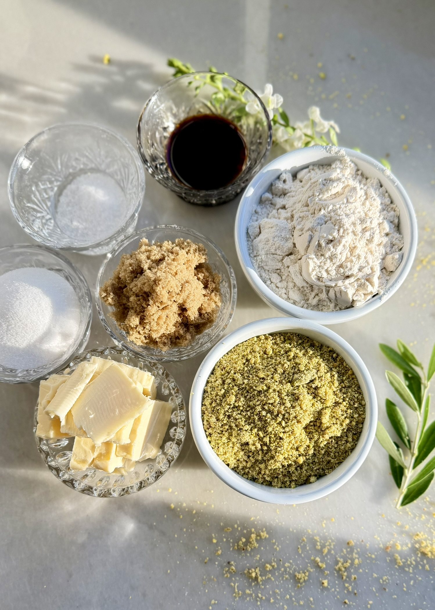 Pistachio Donut Loaf: streusel ingredients