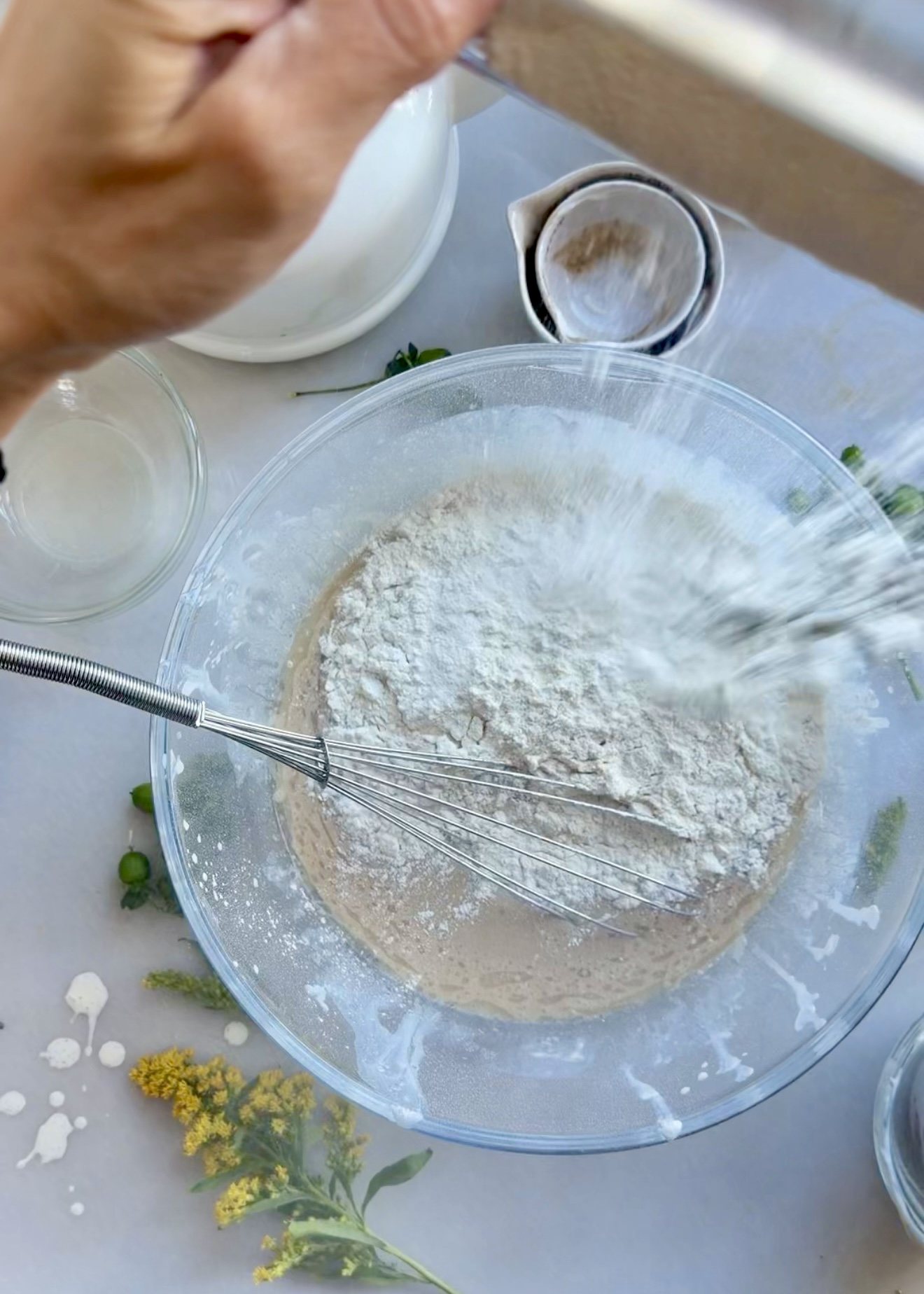 Salted Caramel Macchiato Lava Cake: adding flour