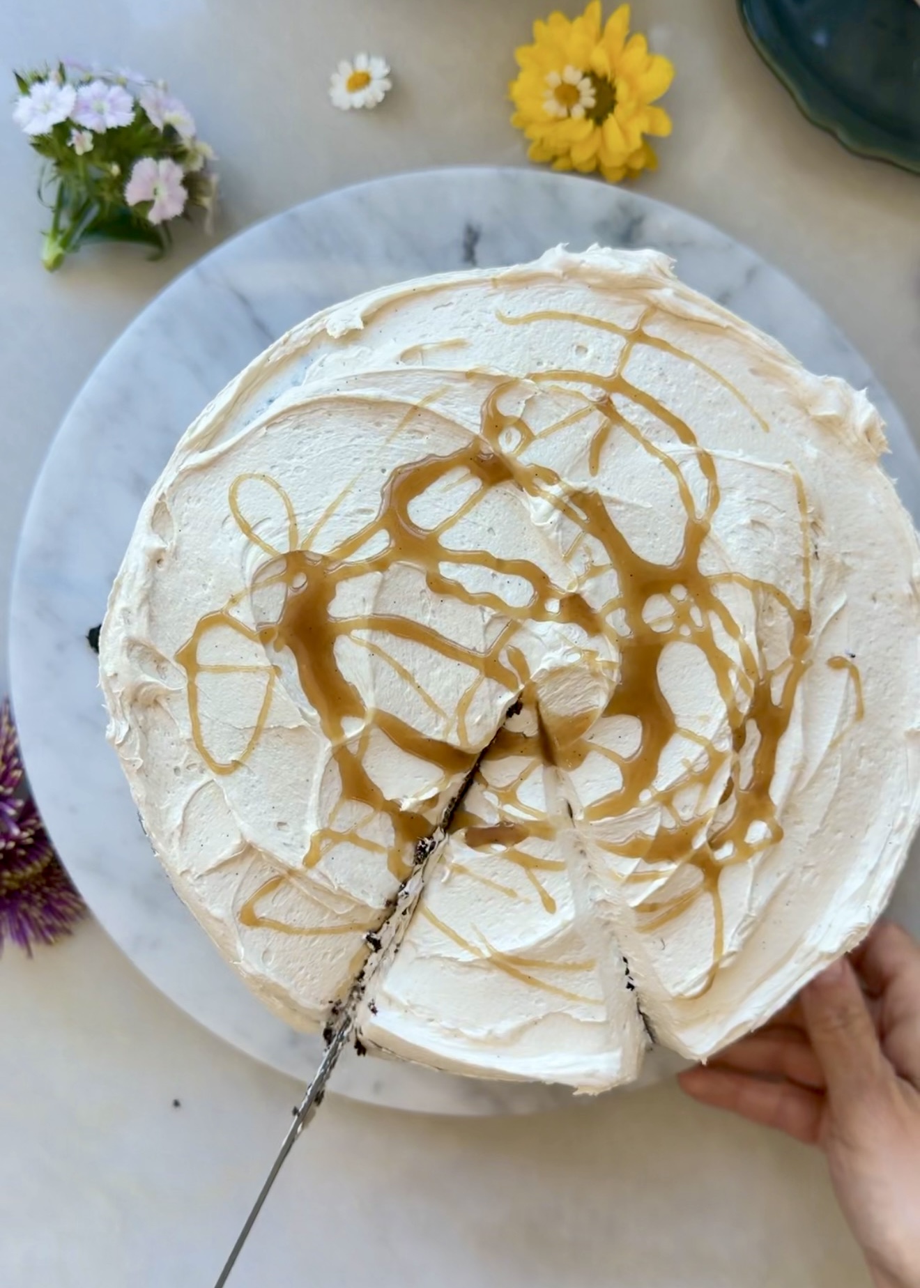 Finished Salted Caramel Mocha Lava Cake viewed from above