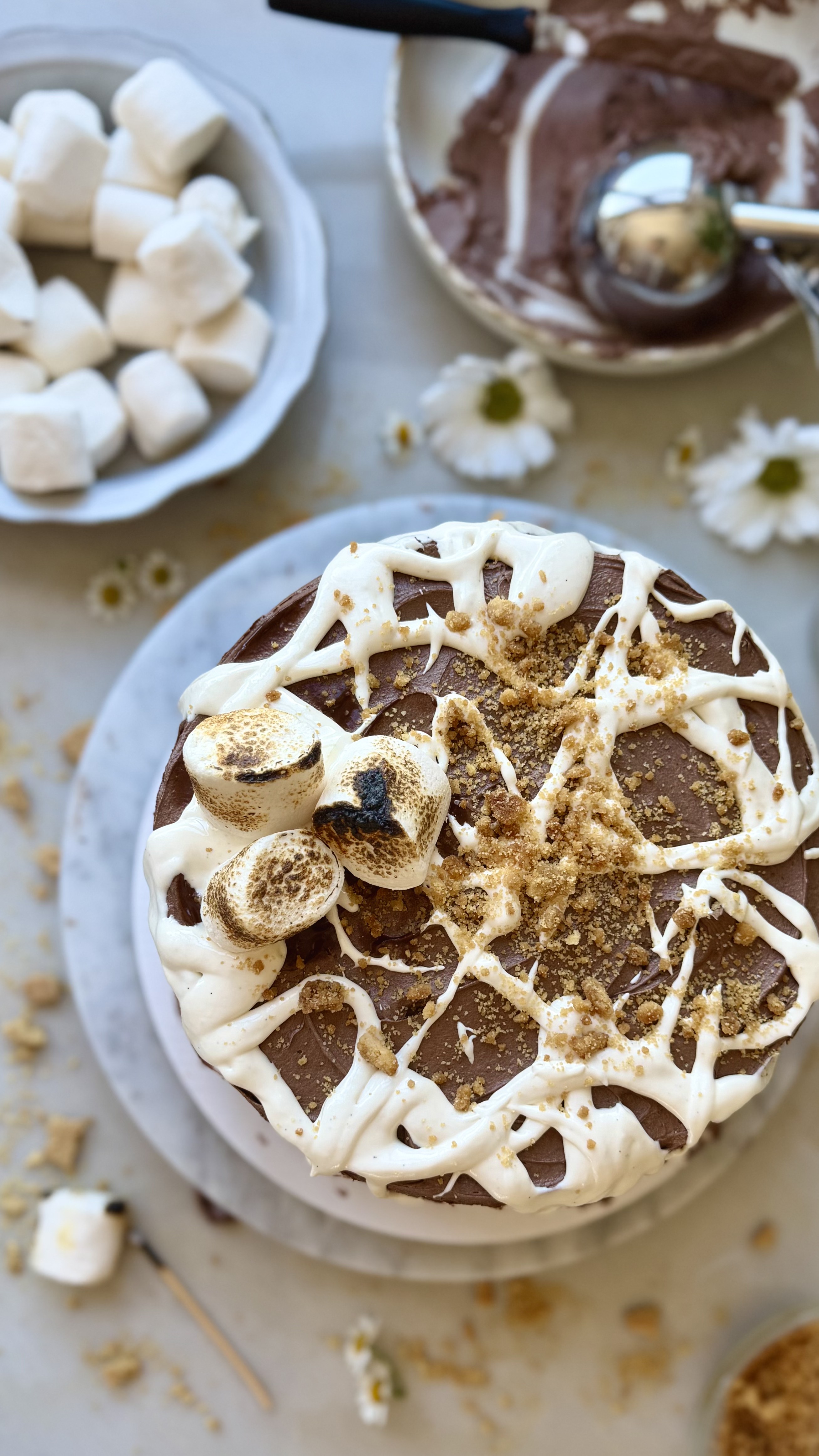 S’mores Lava Cake, finished and ready to serve