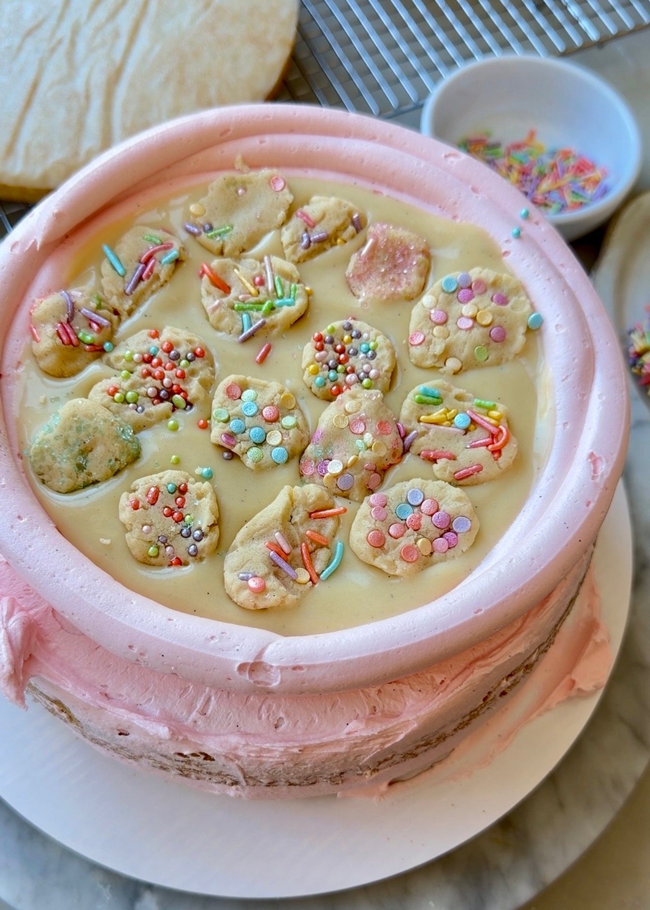 Sugar Cookie Lava Cake: 05 add cookie dough