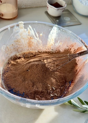 Warm Mocha Poke Cake: cocoa mix