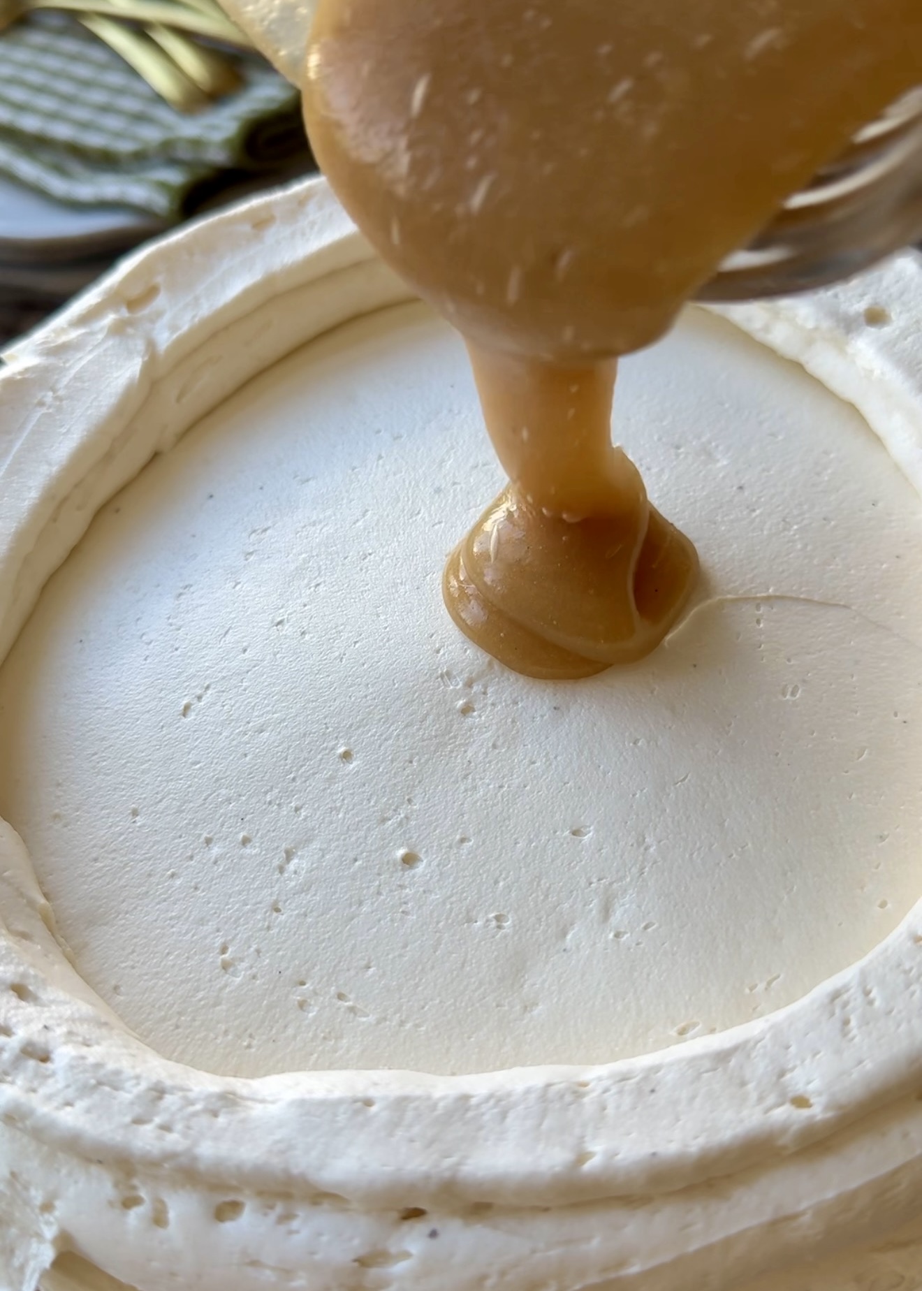 Brown sugar blondie batter lava poured inside a buttercream dam