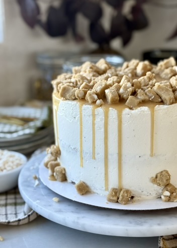 White Chocolate Blondie Lava Cake, finished and ready to serve
